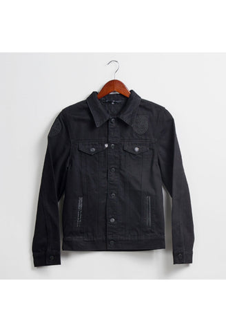 The Moonless Black Denim w/ Quilted Leather Jacket