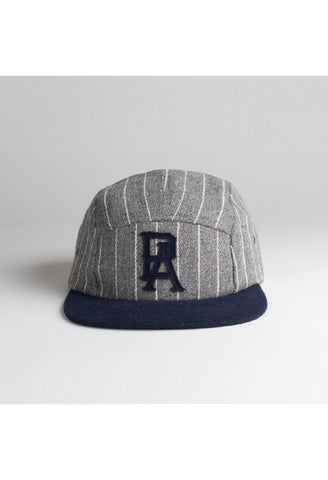 The New England Pinstripe Five Panel Hat: Gray