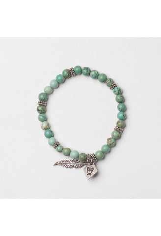 The Natural Mystic Jasper Beaded Bracelet: Forrest