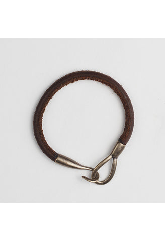 Rustic Crescent Leather Bracelet