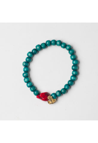 Turquoise Wood Bracelet