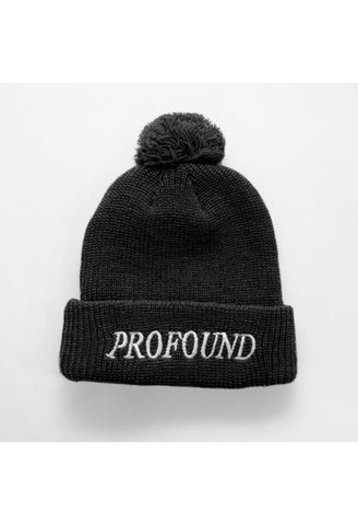 All American Pom-Pom Beanie: Black