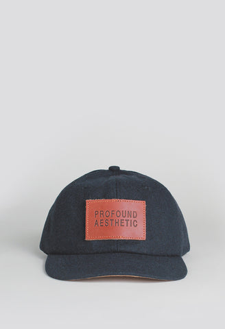 The Wool Monogram Six Panel Hat: Navy