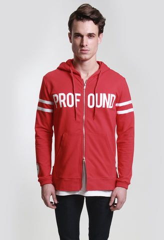 The Infinite X Zip-Up Hoodie in Red