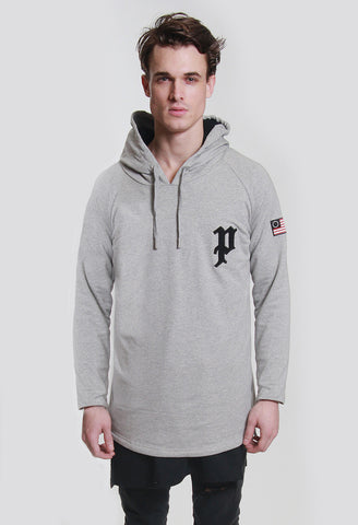 The BlackLetter Light-Weight Pullover Hoodie in Heather Gray