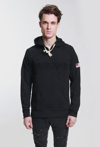 Corner Man Chenille Hoodie: Black