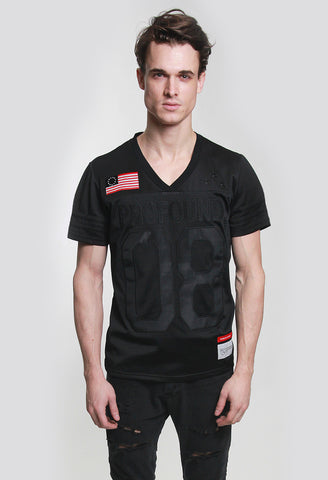 Trinity Star Mesh Football Jersey in Black