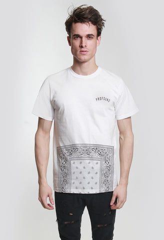 Paisley Bandana Bottom Tee in White