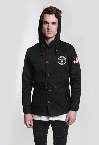 The Rectangle Combat Hooded Parka Jacket in Black