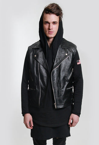 The American Anarchy Motorcycle Vest in Black Leather